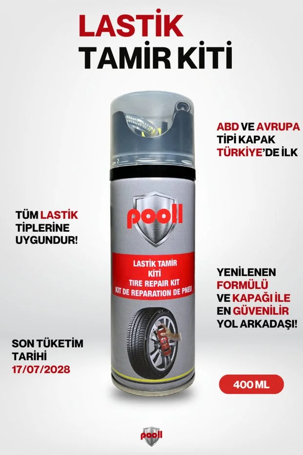 Lastik Tamir Spreyi Kiti Acil Lastik Şişirici 400 ml 3 Adet Set